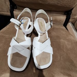 AEROSOLES White Cross-Strap Sandals